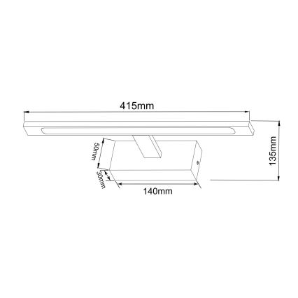 Zuma Line - LED Kúpeľňové osvetlenie zrkadla LED/12W/230V 41 cm IP44 čierna