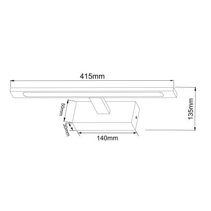 Zuma Line - LED Kúpeľňové osvetlenie zrkadla LED/12W/230V 41 cm IP44 zlatá