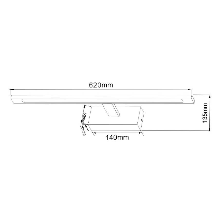 Zuma Line - LED Kúpeľňové osvetlenie zrkadla LED/20W/230V 62 cm IP44 lesklý chróm