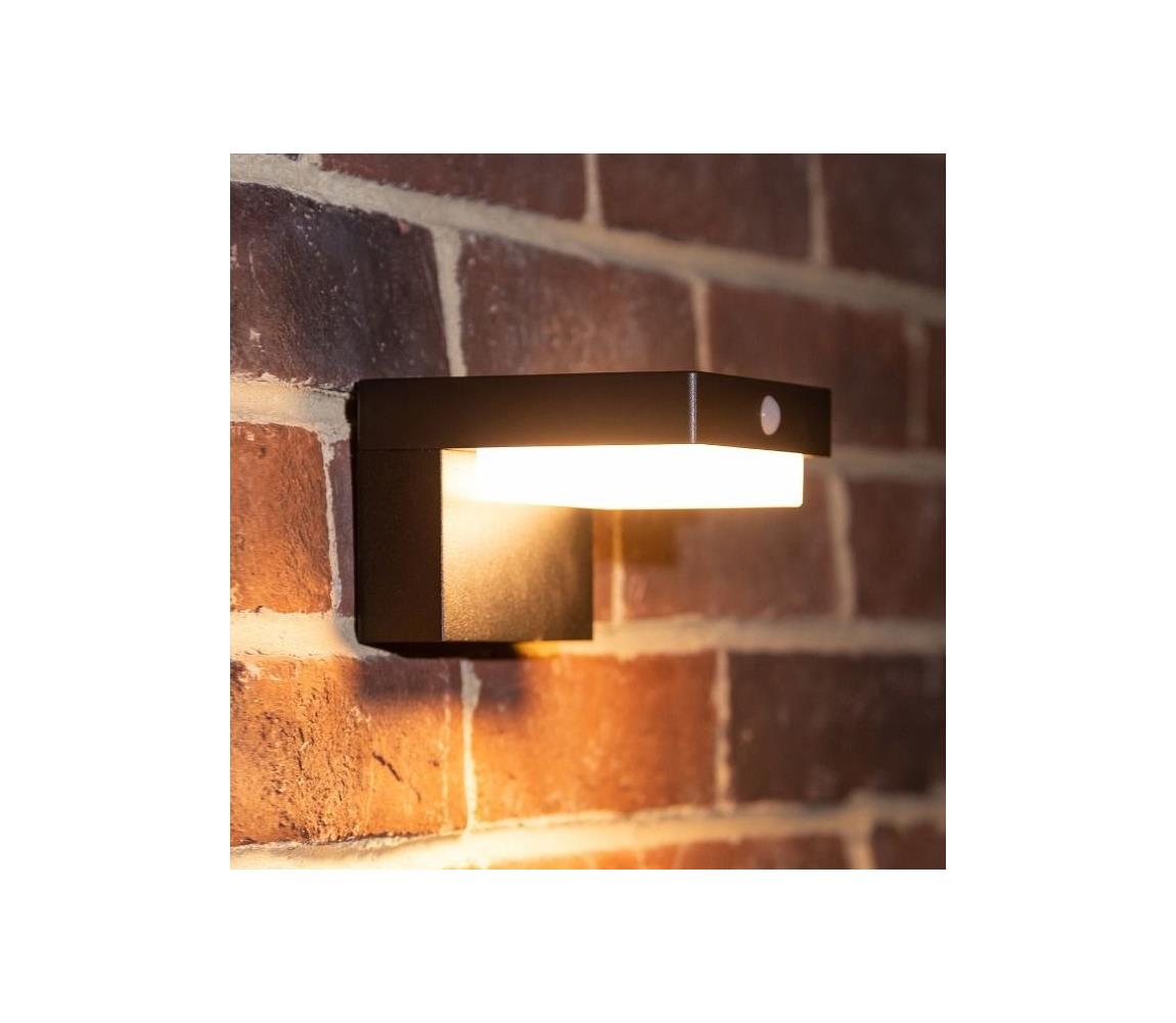 Zuma Line WT33811-LED Solárne nástenné svietidlo GRID LED/4,5W/2000mAh IP44 čierna WT33811