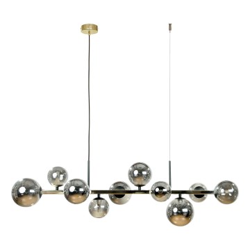 Zuma Line - Závesný luster na lane 10xG9/8W/230V zlatá/dymová čierna